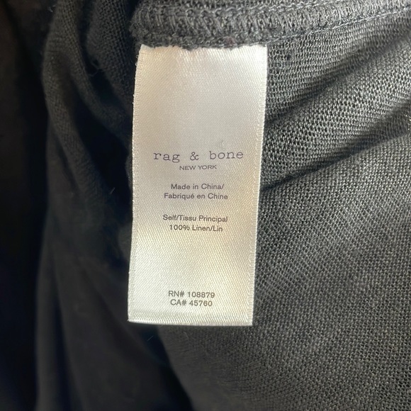 NWT! Rag & Bone Black Linen Midi Dress - Picture 13 of 14